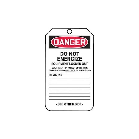 Accuform Danger, PF-Cardstock, 3-1/4 in Width, 1/4 in Height, , 25 PK MDT181CTP